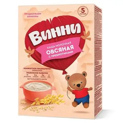 ვინი რძიანი ფაფა შვრია პრებიოტიკით