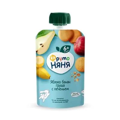 ფრუტო-პიურე ვაშლი ბანანი მსხალი 90გ