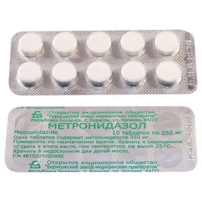 მეტრონიდაზოლი 250მგ#10ტ(ბელ)