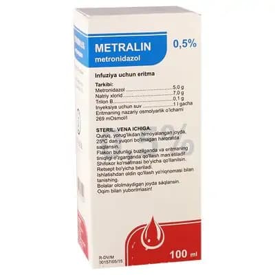მეტრალინი(მეტრონიდაზ)0.5%100მლ