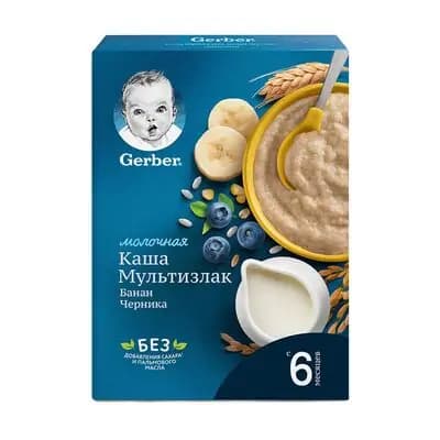 გერბერი-რძიანი ფაფა ბანანი/მოცვი 180გრ