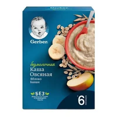 გერბერი-ურძეო ფაფა შვრია/ბანანი/ვაშლი 180გრ