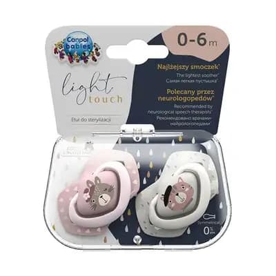 კანპოლ ბეიბის მატყუარა სილიკონის სიმეტრიული BONJOUR PARIS, 2 ცალი, 06 თვე, ვარდი