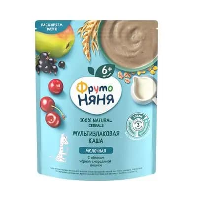 ფრუტო-რძიანი ფაფა მრავალმაცვლოვანი, ვაშლით სმაროდინით და ალუბლით 200გ