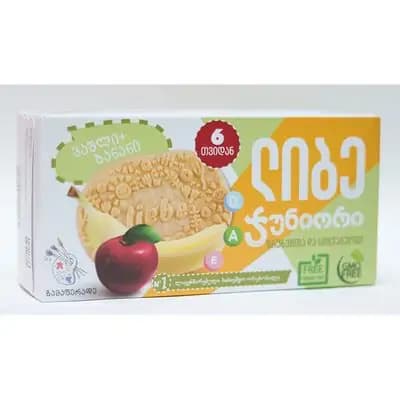 ლიბე ორცხობილა 160გ ვაშლი-ბანანით