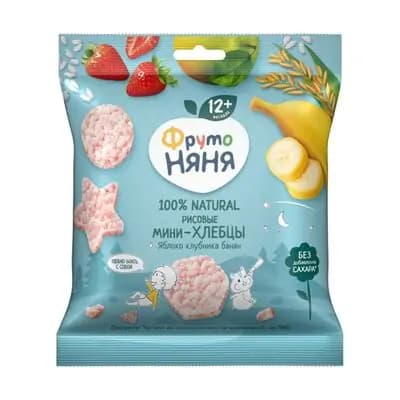 ფრუტო–მინი ხრაშუნა ვაშლით, მარწყვით, ბანანით30გრ