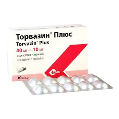 ტორვაზინ პლუსი 40/10მგ#30კაფს