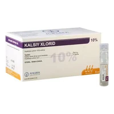 კალციუმის ქლორ10% 5მლ#50ა