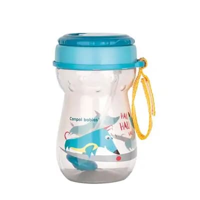 კანპოლ ბეიბის სპორტული ჭიქა დასაკეცი სიმძიმიანი საწრუპით, 350მლ, "ძაღლი"