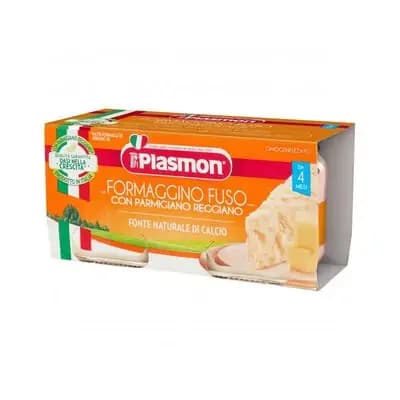 პლასმონი - პიურე მდნარი ყველი და ყველი პარმეზანი შუშა 2*80გრ