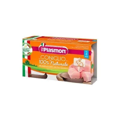 პლასმონი - კურდღლის ხორცი შუშა 2*80გრ