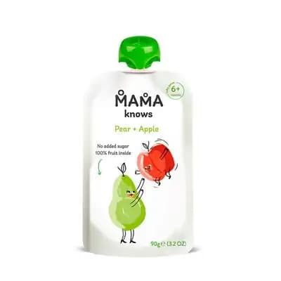 მამანოუს – მსხლის და ვაშლის პიურე, სტერილიზებული, 6თვ. 90გრ