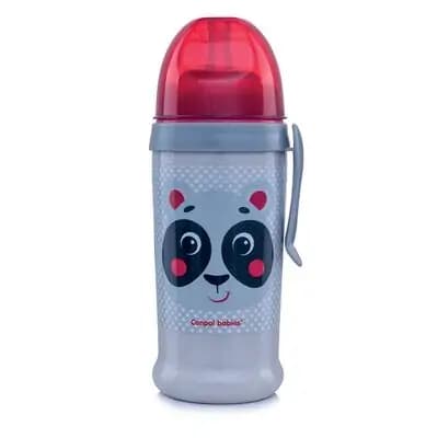 კანპოლ ბეიბის ჭიქა სპორტული სილიკონის საწრუპით, ბეჟი