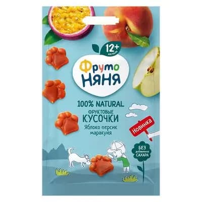 ფრუტო-ხილის ნაჭრები ვაშლი, ატამი, მარაკუია 15გრ