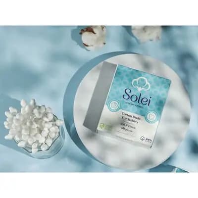 სოლეი–ბამბის ყურის ჩხირები დამცავით საბავშვო 60 ც