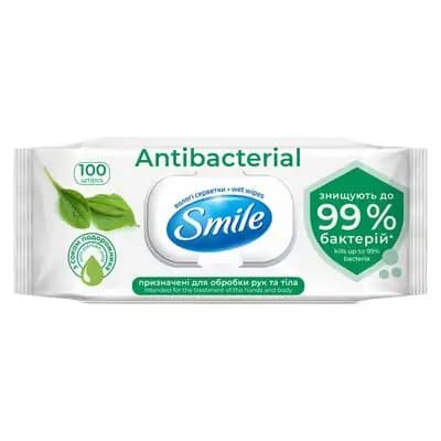 სმაილ სველი ხელსახოცი ანტი ბაქტერიული 100ც