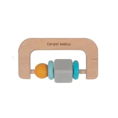 კანპოლ ბეიბის ღრძილების ხის და სილიკონის მასაჟორი