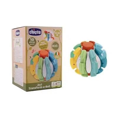 ჩიკო-Chicco-სათამაშო ასაწყობი ბურთი "TOY 2IN1 TRANSFORM-A-BALL" 1-3წ