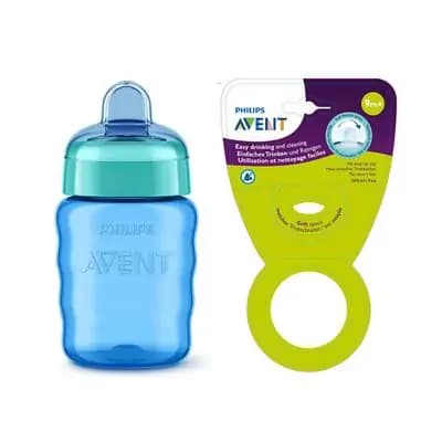 ავენტი ჭიქა დრეკადი ცხვირით, ცისფერი 260 მლ, 9 თვიდან.