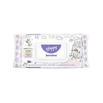 ჰეფი ბავშვის სველი ხელსახოცი მგრძნობიარე კანისთვის N56