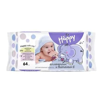 ჰეფი ბავშვის სველი ხელსახოცი E ვიტამინით და ალანტოინით N64