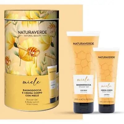 ნატურავერდე-ნაკრები HONEY შხაპის გელი 200მლ+ტანის კრემი 100მლ
