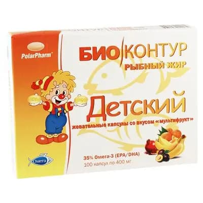 თევზის ქონი ბავ.მულტ400მგ#100კ