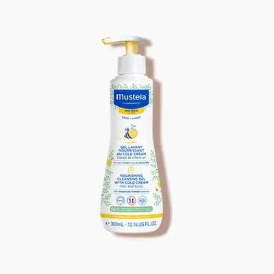 მუსტელა-ბავშვის თავის და სხეულის დასაბანი გელი ქოლდ კრემით