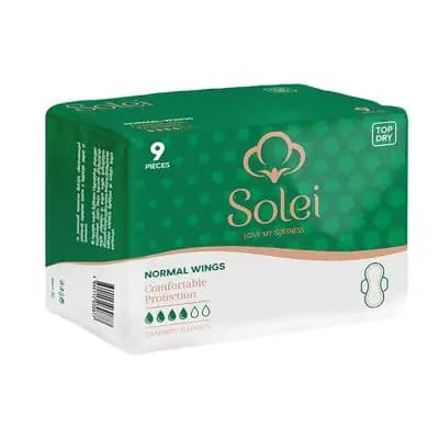 სოლეი ჰიგიენური საფენი ნორმალი ფრთებით top dry 4 წვ. 9ც