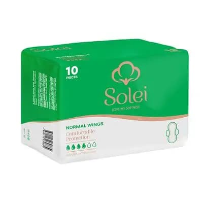 სოლეი ჰიგიენური საფენი ნორმალი ფრთებით 4წვ. 10ც
