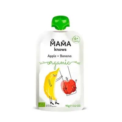 მამანოუს – ვაშლი და ბანანის პიურე, სტერილიზებული, 6თვ. 90გრ