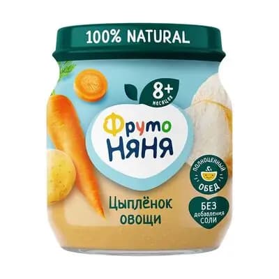 ფრუტო-პიურე წიწილა+ბოსტნეული 100გ