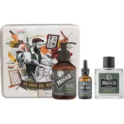 პრორასო სასაჩუქრე ნაკრები მეტალის ბოქსი კვიპაროსის არომატით