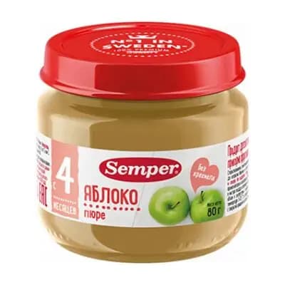 სემპერი - ხილფაფა ვაშლის /4თვ+/ 80გრ 6489