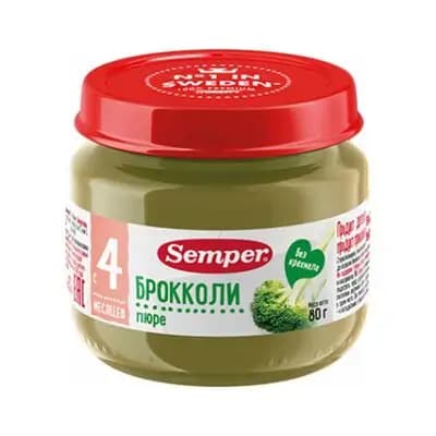 სემპერი - პიურე ბროკოლით /4თვ+/ 80გრ 6458