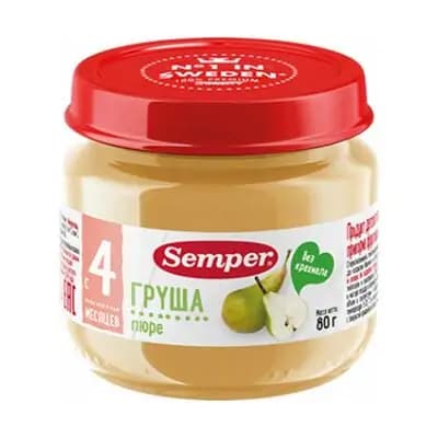 სემპერი - ხილფაფა მსხალი /4თვ+/ 80გრ 6472
