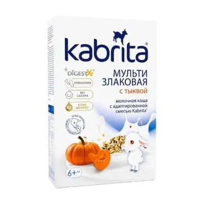 კაბრიტა ფაფა 7 მარცვალი, გოგრის, თხის რძით 6 თვიდან, 180 გ