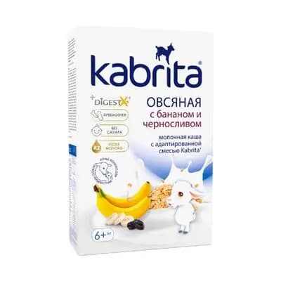 კაბრიტა შვრიის ფაფა ბანანისა და შავი ქლიავის, თხის რძით 6 თვიდან, 180 გ