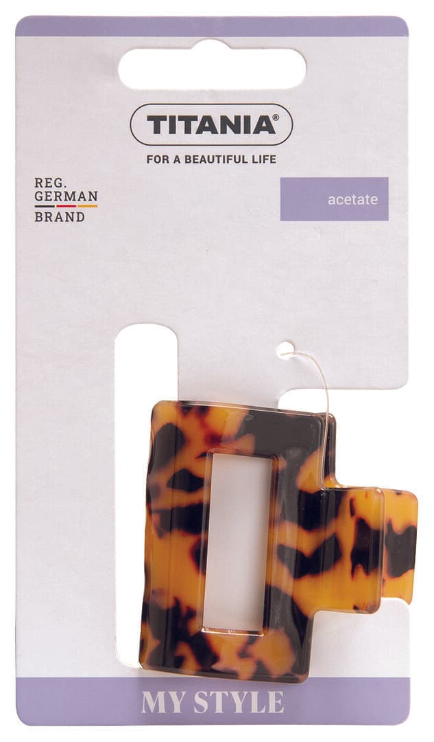 "Titania" თმის სამაგრი ოთხკუთხა ყავისფერი