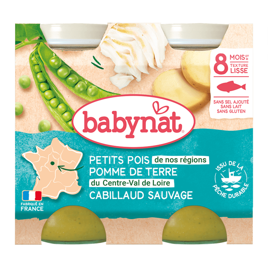 Babybio ლანჩ მენიუ - ვირთევზა ბოსტნეულის რაგუთი, 8 თვ, 200გ. x 2ც. (20.06.26)