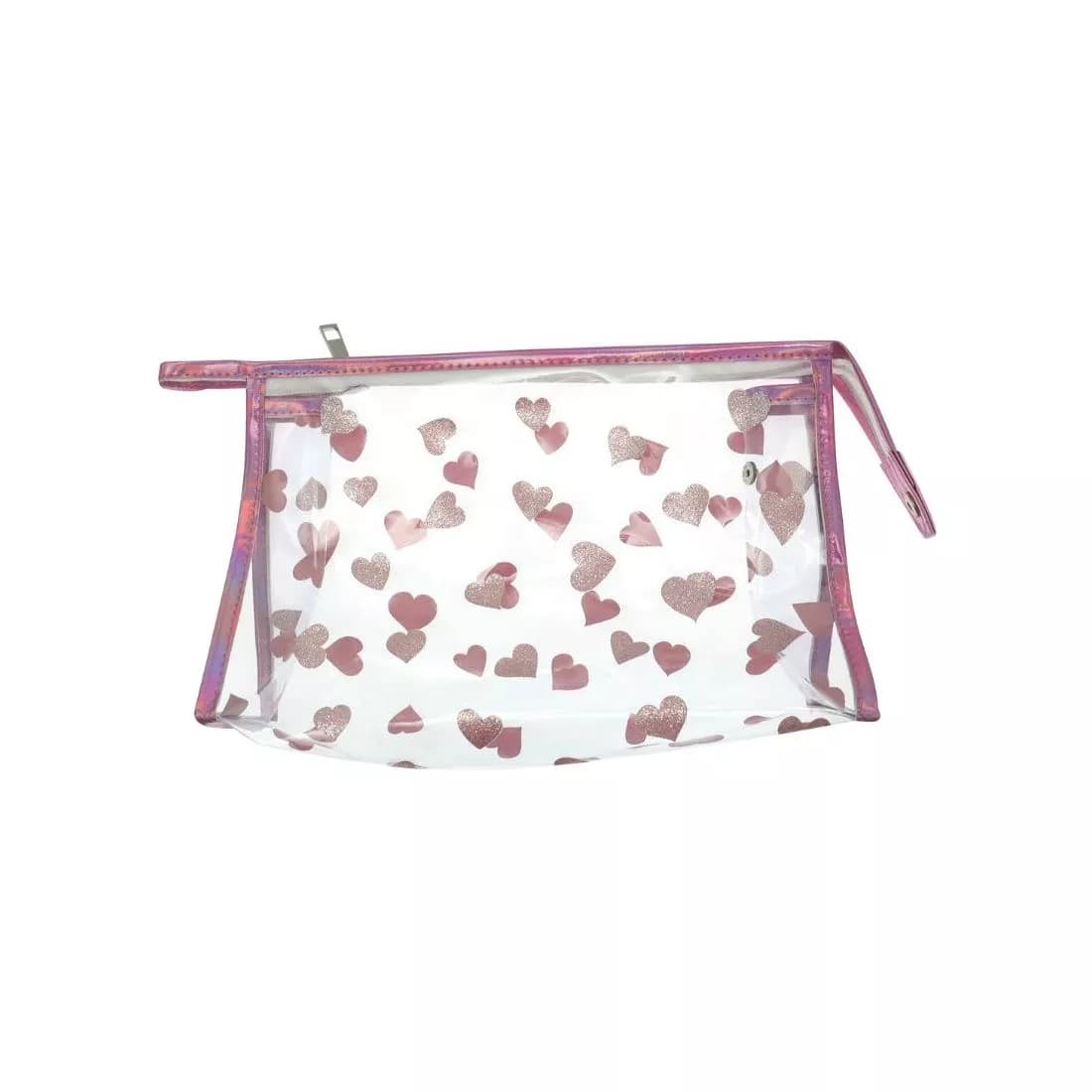 "Titania" - კოსმეტიკის ჩანთა გულებიანი პრინტით 25x15x7სმ