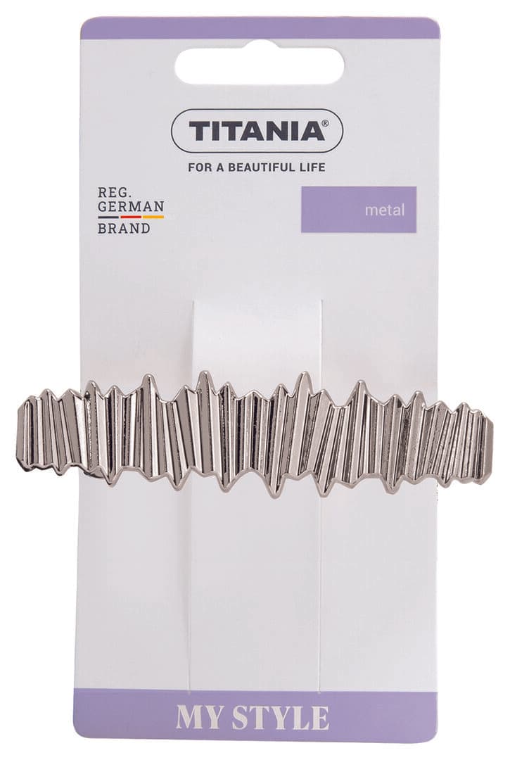 "Titania" თმის სამაგრი მეტალის "ტალღა" ვერცხლისფერი