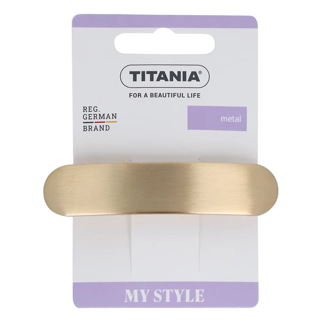 "Titania"- თმის სამაგრი, მეტალის, ოქროსფერი, 7.5სმ