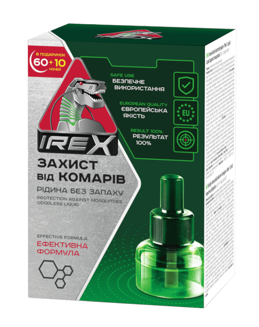 IREX - კოღოს საწინააღმდეგო სითხე 60 + 10 ღამე
