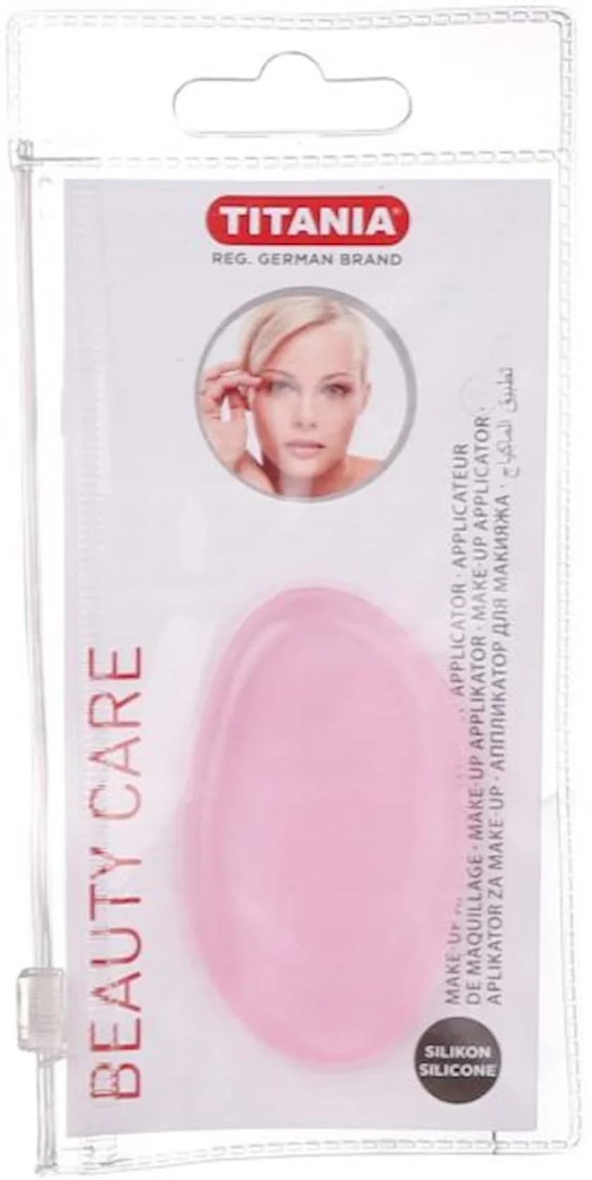 "Titania" მაკიაჟის აპლიკატორი გამჭვირვალე ვარდისფერი
