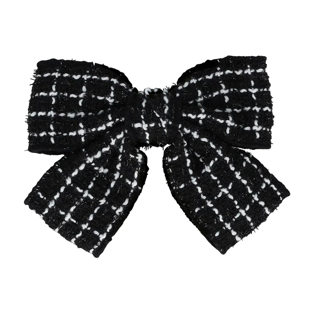 "Titania"- თმის სამაგრი ბაფთა. შავ-თეთრი 14სმ