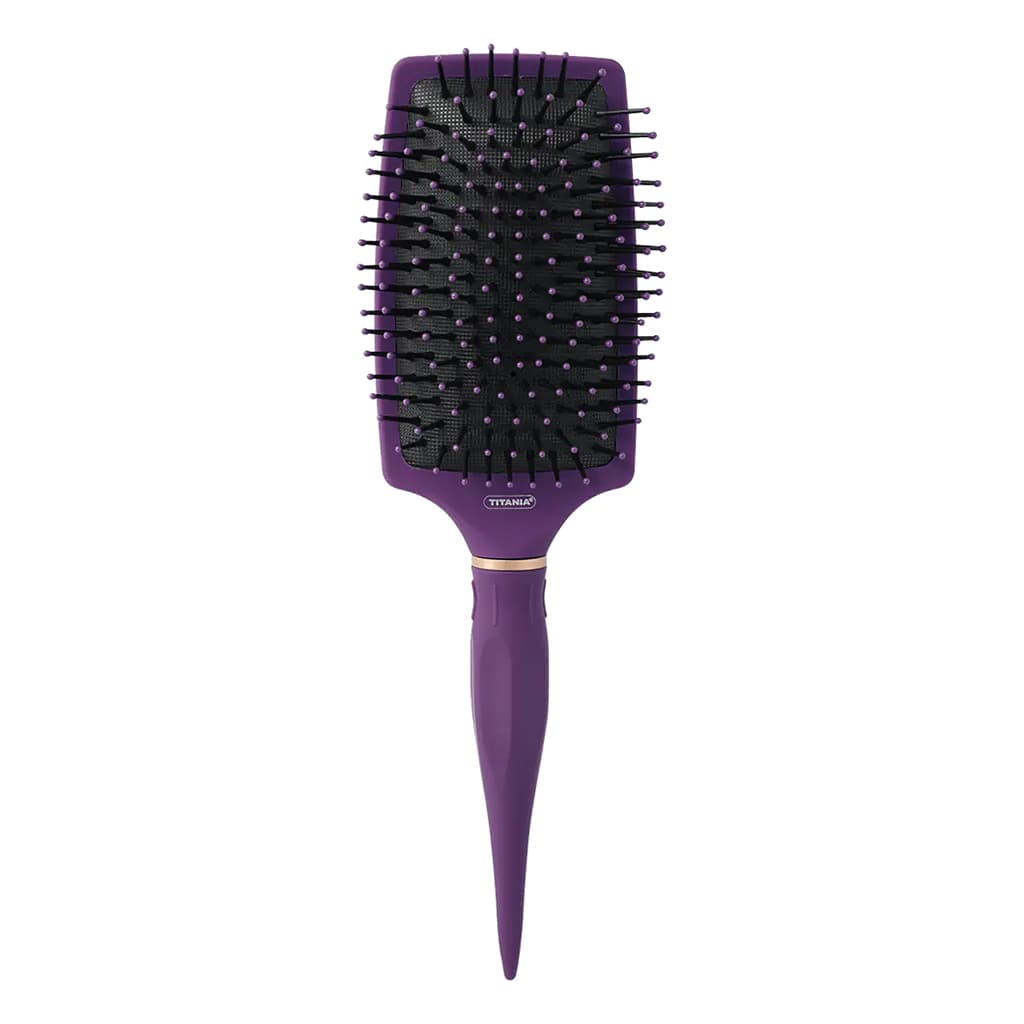 "Titania" - თმის ჯაგრისი, იასამნისფერი, ოთხკუთხედი, 27სმ