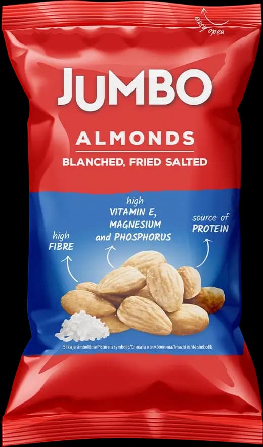 Jumbo ნუში შემწვარი მარილიანი 75გრ