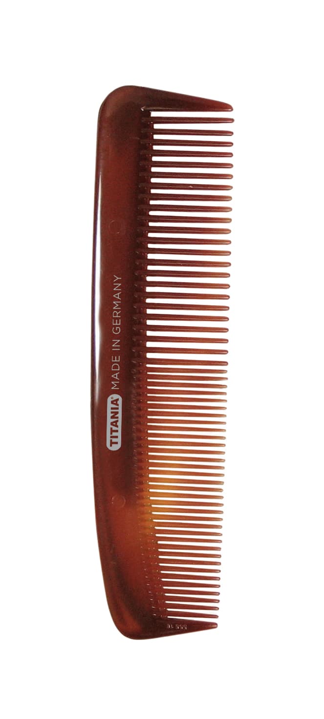 "Titania" სავარცხელი პლასტმასის, ყავისფერი, ჯიბის, 12,5 სმ