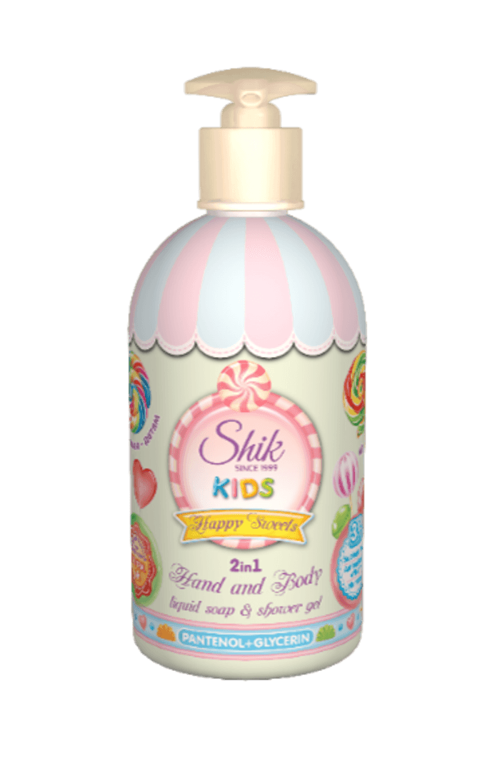 "შიკი" საპონი/შხაპ-გელი KIDS HAPPY SWEETS 2-1-ში (ხელი, ტანი) 3+ 500გ